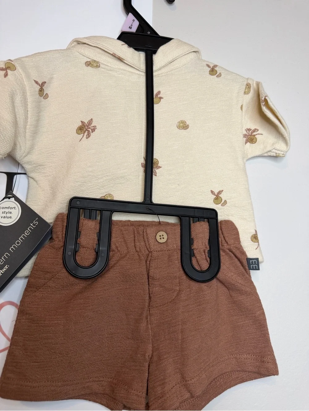 Modern Moments Cream Polo & Brown Shorts Matching Set